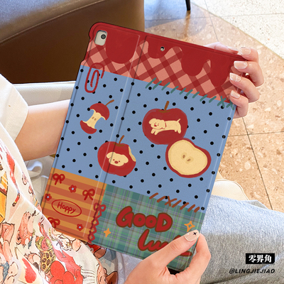 适用ipadair6保护套2025新款平板壳ipad9/10书本mini67全包8防摔10.9寸点点小狗pro11苹果迷你AIR5第九代2018