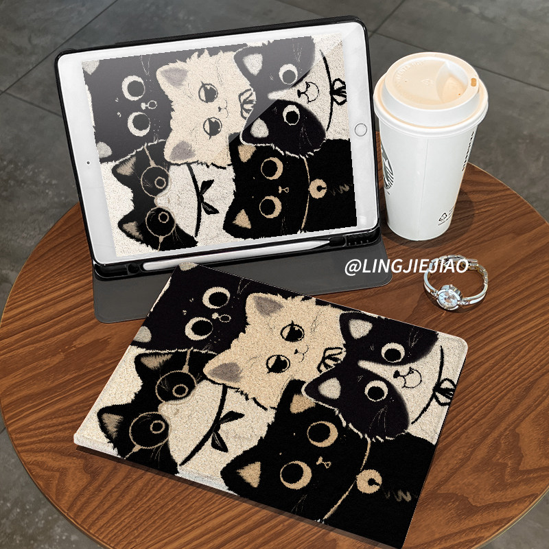 开心猫咪matepad115s书本式2024新款pro适用于华为平板保护套m6全包10.8寸硅胶se防摔壳air带笔槽11荣耀v8pro