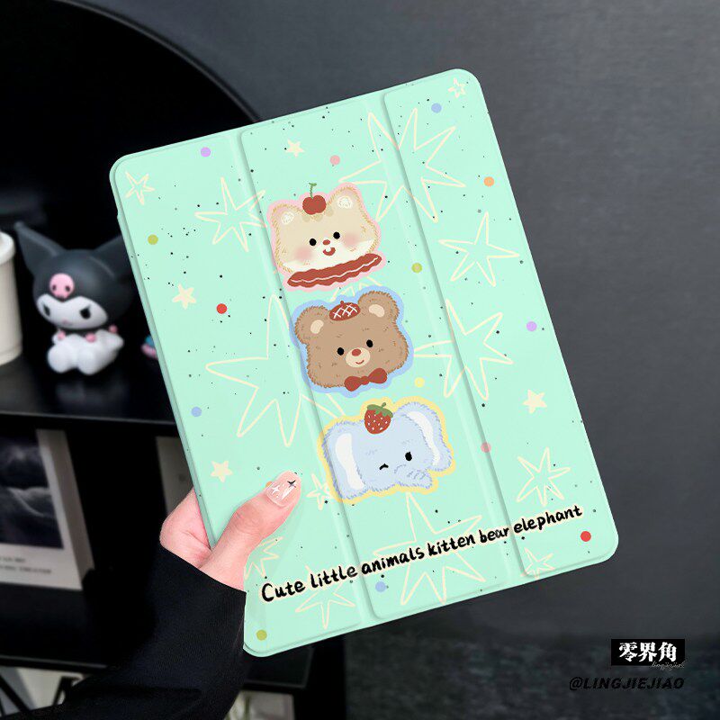 可爱动物适用于华为matepad10.4保护套带笔槽2025新款matepadpro10.8保护壳硅胶11寸全包软边荣耀平板7三折式