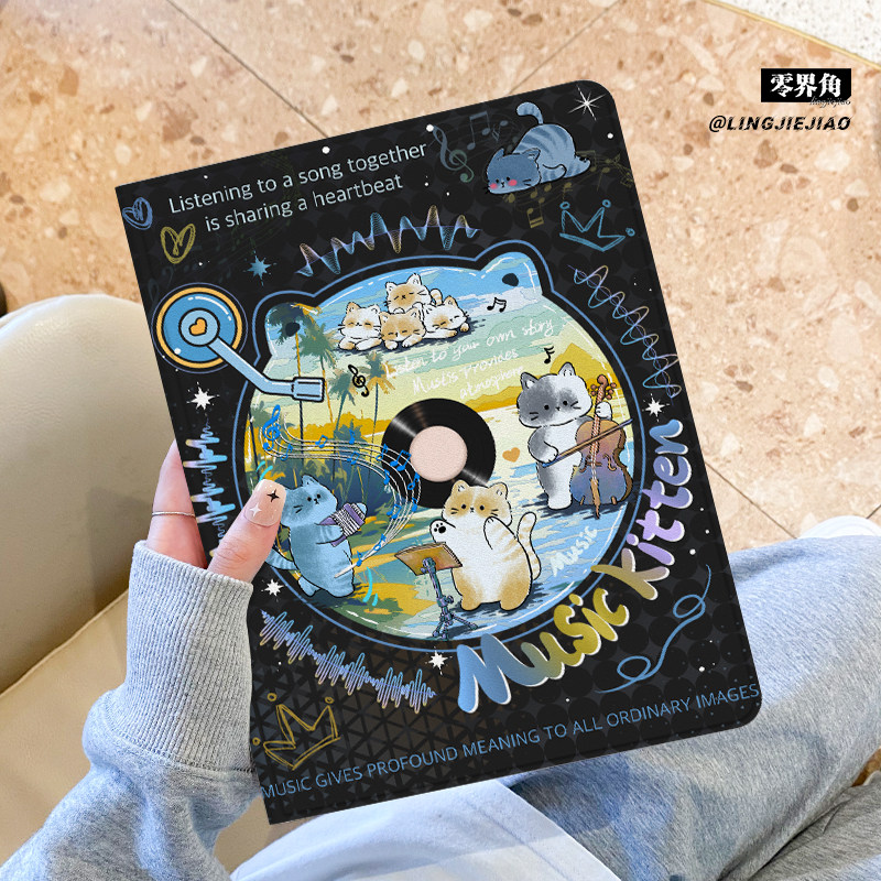 适用于华为matepad11平板保护壳2024新款小猫乐谱11.5s防摔套pro硅胶女10.8寸se书本式8.4全包m6带笔槽荣耀9