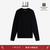 dunhill登喜路男士 黑色超细羊绒圆领套衫
