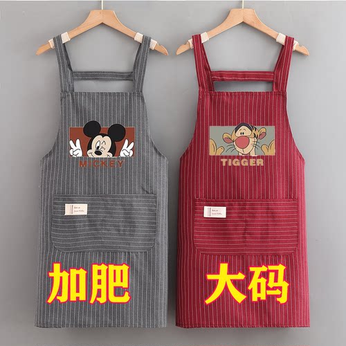 加肥无袖棉布围裙防污新款