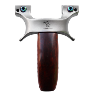 8020不锈钢木柄天蓬元帅扁皮弹弓快压免绑弹工器 户外高精度强力