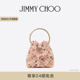 JIMMY 系列 CHOO BON 花卉刺绣饰玫瑰粉色网布桶包 女士 春季
