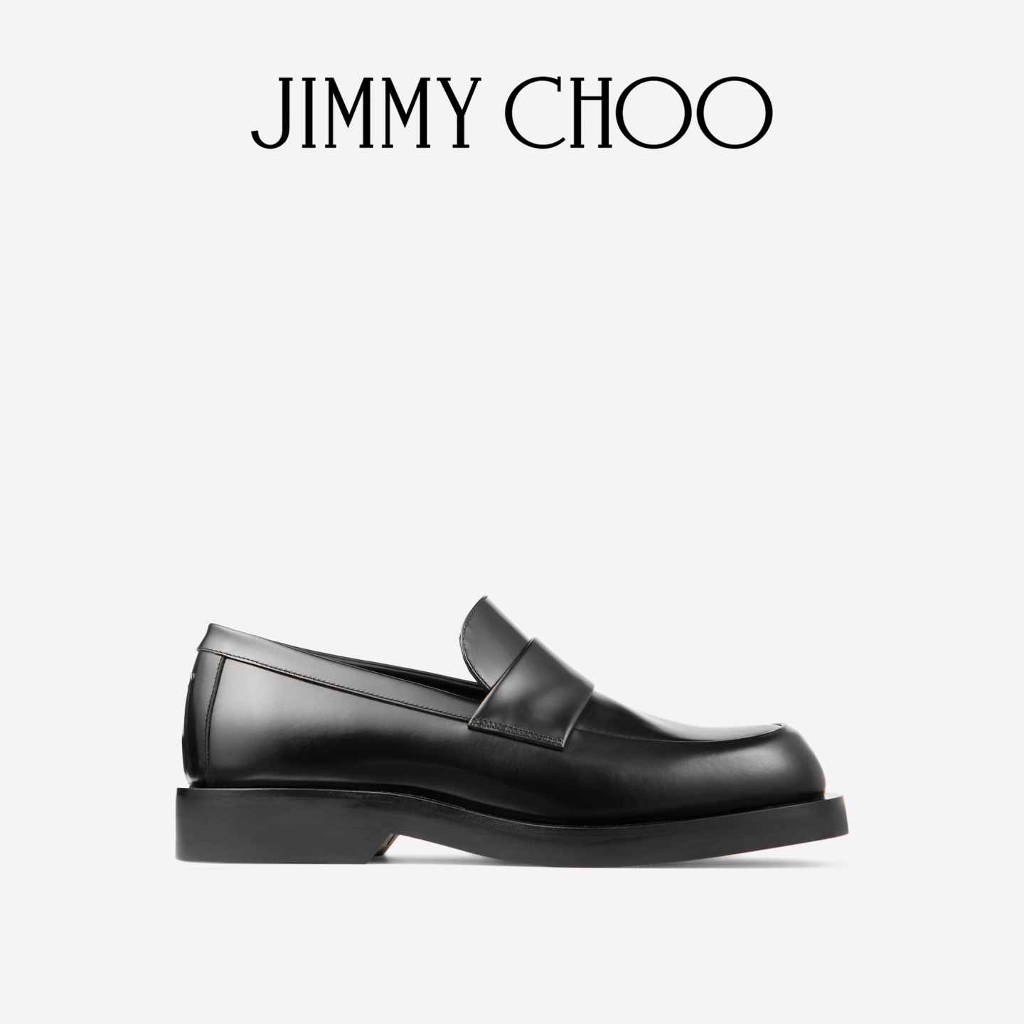 JIMMY CHOO/BUFF LOAFER 男士 黑色牛犊纹皮乐福鞋