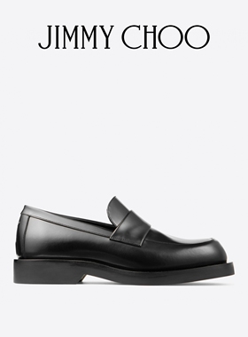 JIMMY CHOO/BUFF LOAFER 男士 黑色牛犊纹皮乐福鞋