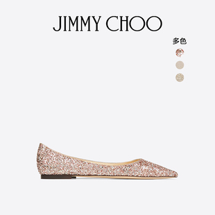 LOVE 经典 婚鞋 单鞋 FLAT女浅口平底鞋 CHOO JIMMY 款 圣诞礼物