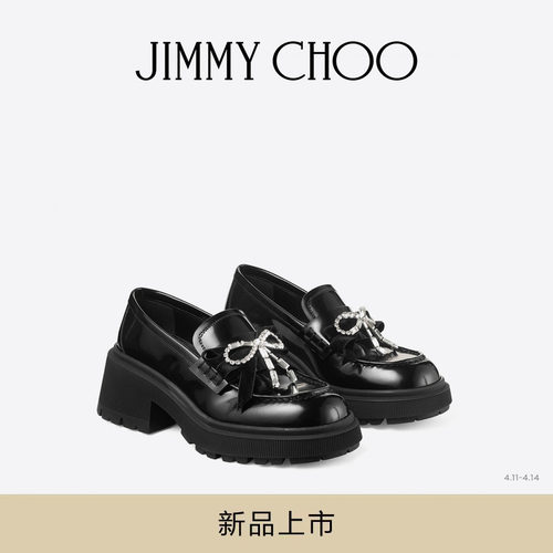 JIMMYCHOO/水晶蝴蝶结饰乐福鞋