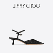 新年礼物 JIMMY AREN BACK CHOO SLING 女士珍珠饰网布露跟鞋
