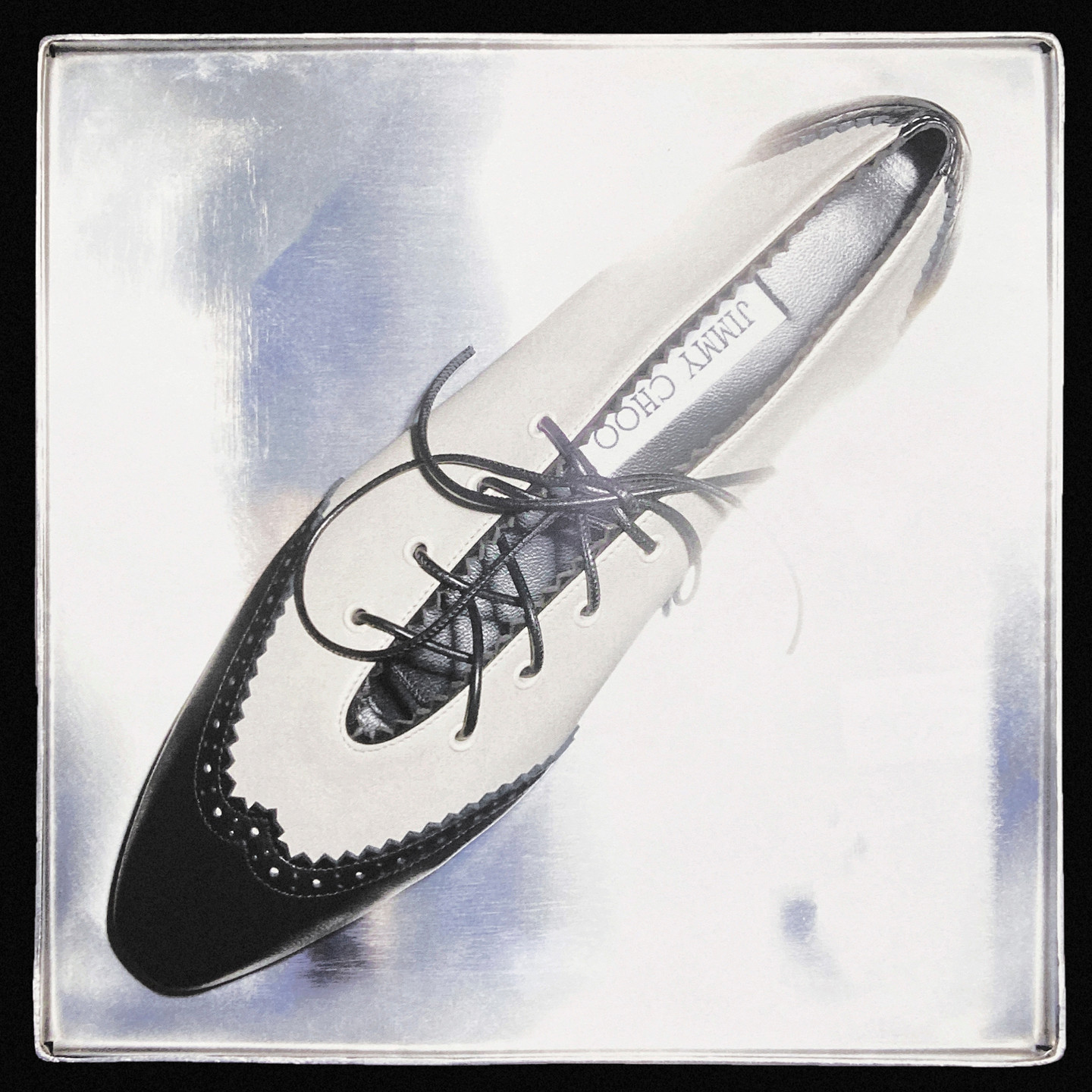 [2026秋季系列]JIMMY CHOO/MARGOT LACE UP 女士系带布洛克平底鞋