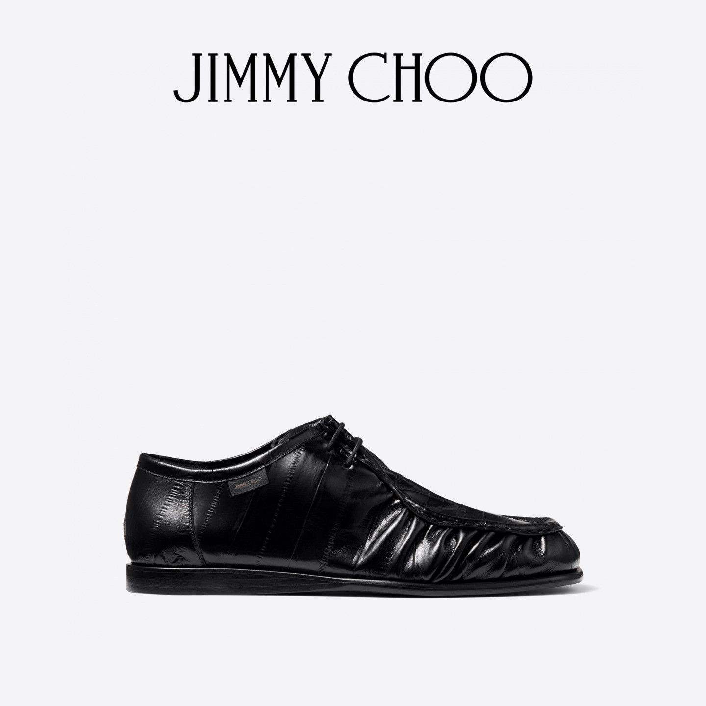 [早秋新品]JIMMY CHOO/EMBER MOCCASIN男鳗鱼纹压花皮革莫卡辛鞋