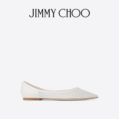 [2026夏季系列]JIMMY CHOO/LOVE FLAT 女士 棉花糖闪粉面料平底鞋