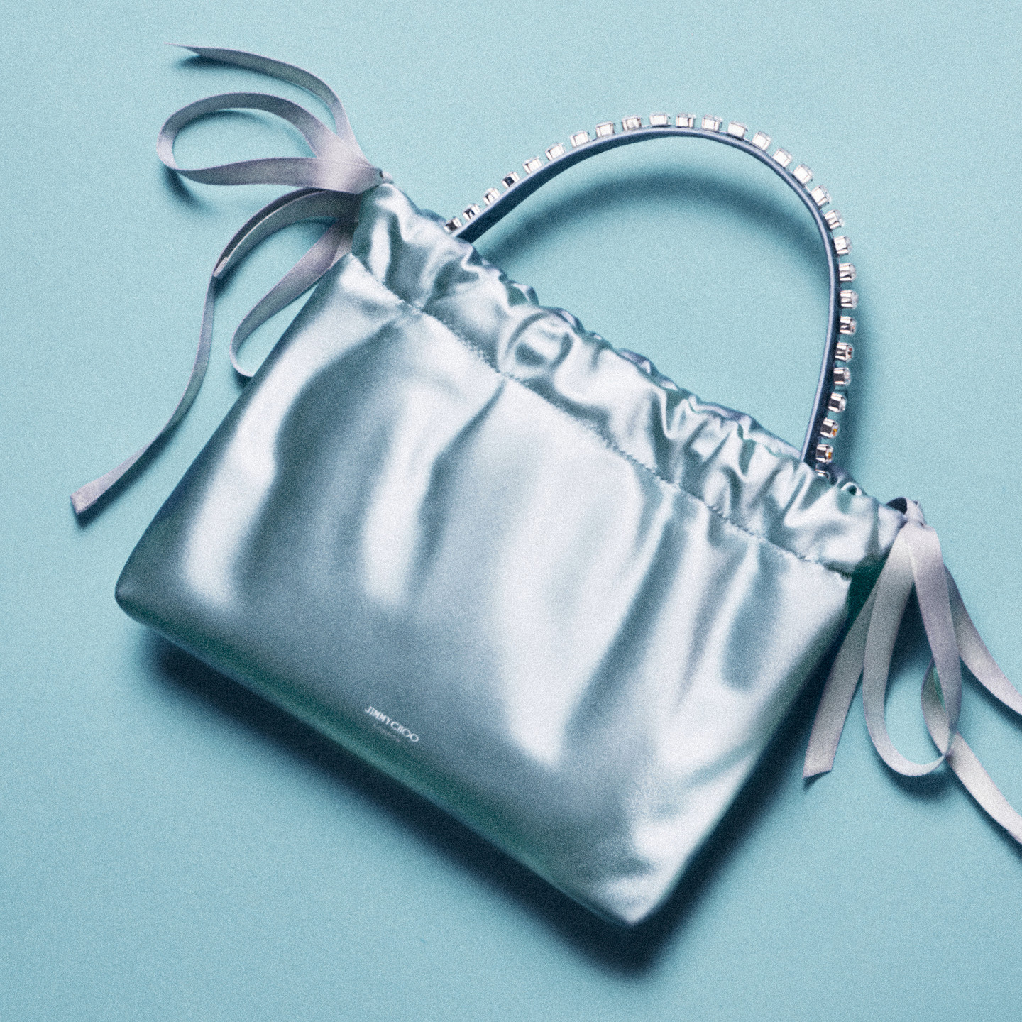 [2026夏季系列]JIMMY CHOO/DRAWSTRING MINI女士缎面单肩包