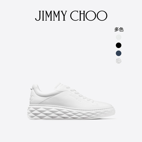 JIMMYCHOO/白色皮革厚底休闲鞋