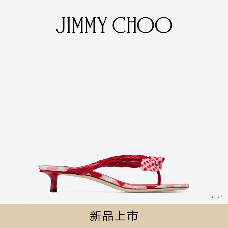 [RIVIERA夏季度假系列]JIMMY CHOO/LISS 35 女士蝴蝶结饰穆勒凉鞋