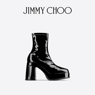 [新年礼物]JIMMY CHOO/HADI ANKLE BOOT 100 女 漆布面料踝靴