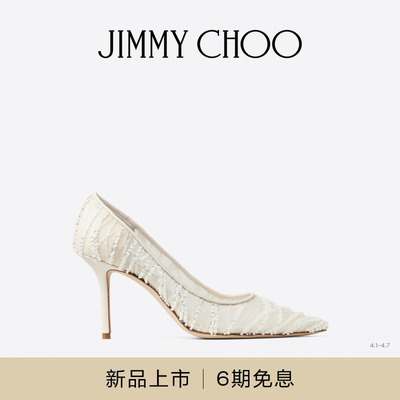 JIMMYCHOO/亮片串珠网布高跟鞋