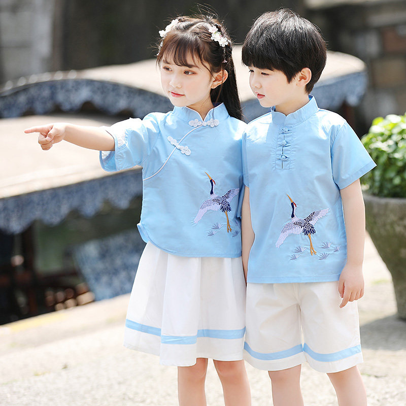 小学生校服新款中国风幼儿园园服民族演出服儿童班服国学汉服套装
