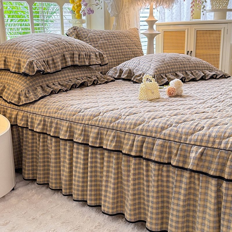 2026新款夹棉床裙单件席梦思床罩加厚防滑防尘小碎花床单纯棉全棉,床上用品,床裙,淘宝优惠券,粉丝福利购,淘宝优惠卷