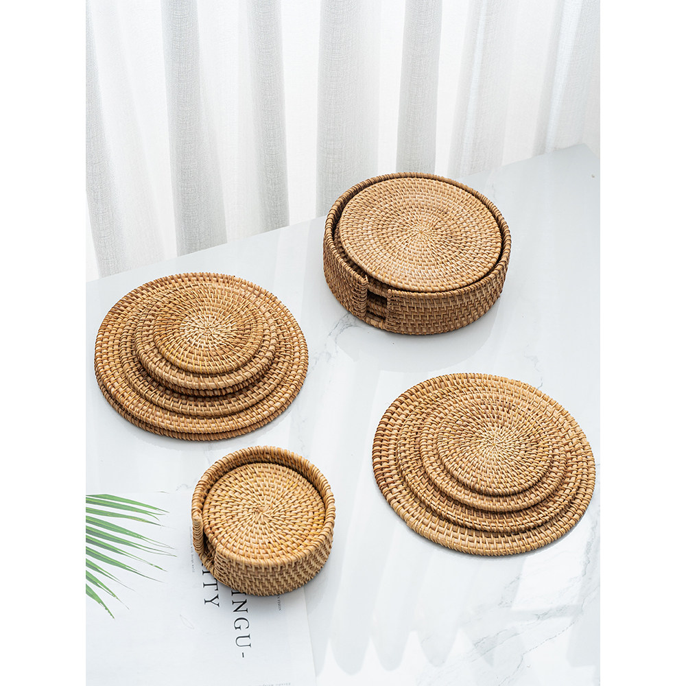 秋藤编杯垫茶垫垫杯托茶具隔热餐桌垫养生壶垫杯子垫碗垫,餐饮具,杯垫,淘宝优惠券,粉丝福利购,淘宝优惠卷