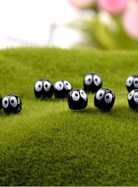 可爱宫崎骏迷你小煤球内饰桌面宠物摆件微景观园林装饰品桌面配饰