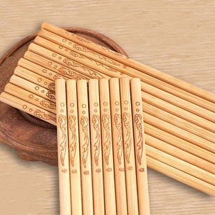 家用优质精品疯狂促销 家用筷 竹筷子防霉碳化防滑中式 餐具家庭新款