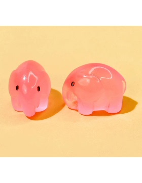 仿真微缩夜光小象 创意DIY饰品立体动物呆萌造型自制挂件摆件