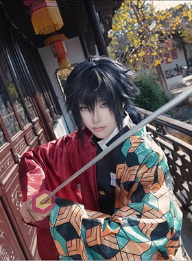 【刺绣队服】鬼灭之刃cos队服富冈义勇暗纹羽织刺绣cos服