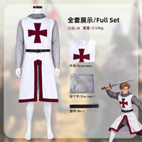 The chainmail, medieval robes of the Knights Templar, cosplay costumes, Crusader outerwear, and retro cosplay performance costumes thumbnail 2