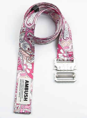 3.8cm眼镜蛇插扣腰果花帆布腰带年轻人个性ins风嘻哈印花字母皮带