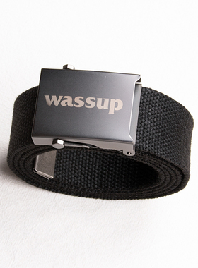 WASSUP腰带男帆布自动扣复古做旧潮流百搭学生牛仔裤日系皮带女士