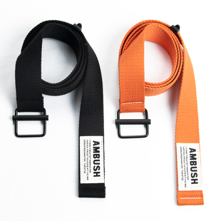 3.2cm余文乐同款工装裤帆布腰带男 年轻人潮流港风学生字母皮带女