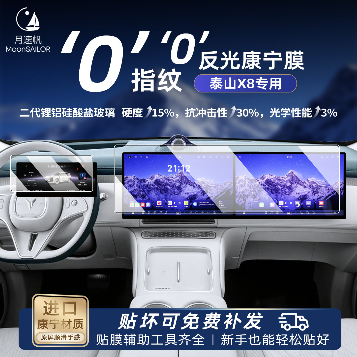 【岚图泰山x8】专用AR康宁膜!!