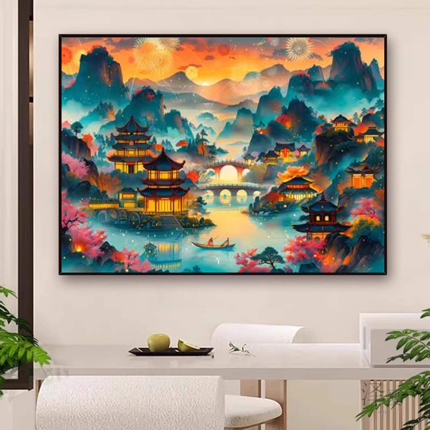 餐厅盛世山河5d钻石画满钻