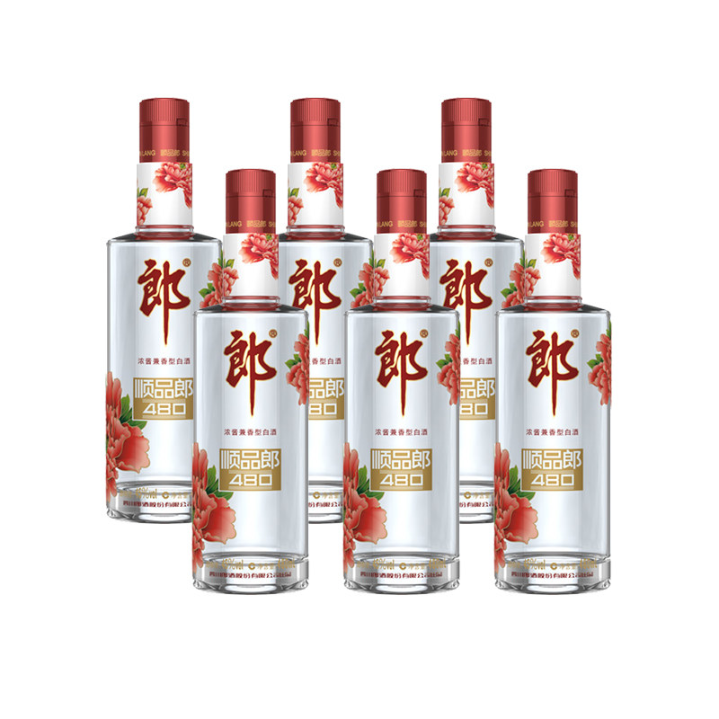 郎酒顺品郎480红顺480ml*6瓶兼香型45度光瓶白酒整箱聚会口粮酒