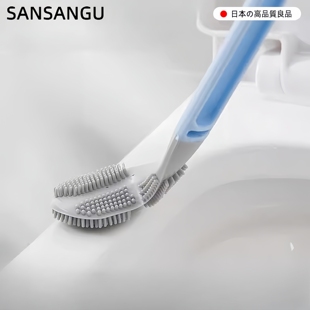日本双头马桶刷家用无死角新款卫生间硅胶高尔夫洗厕所刷子神器