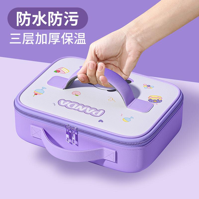 小学生饭盒袋手提包儿童上学专用方形餐盒袋子便当保温袋防水防油图片
