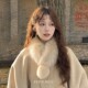 气质仿狐狸毛毛绒围巾女冬季 搭配披肩 保暖百搭大毛球毛领围脖时尚