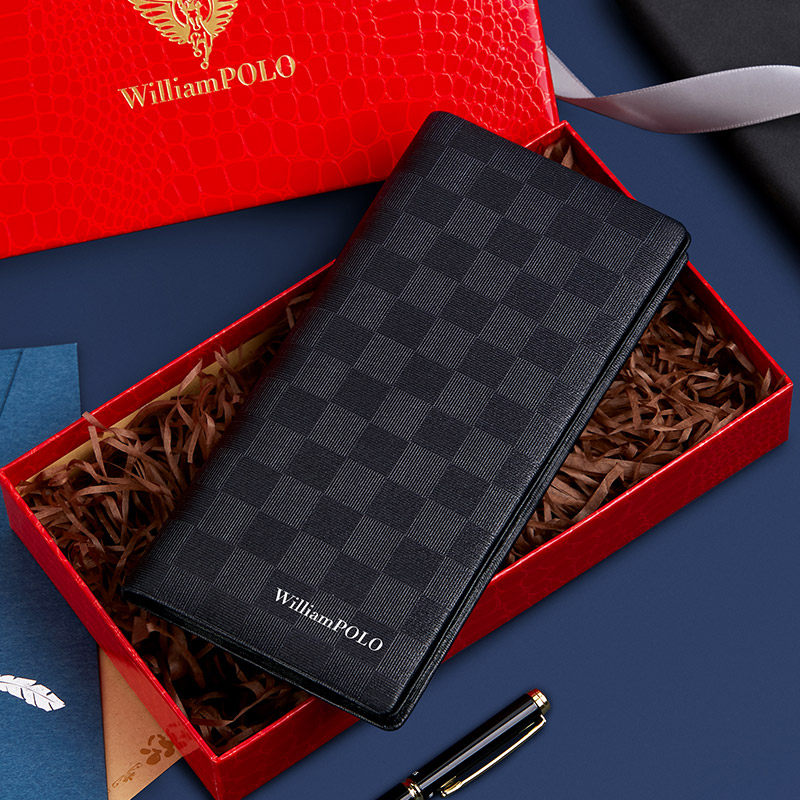 保罗正品2021新款潮牌钱包男士真皮长款多卡位超薄青年卡包软皮夹