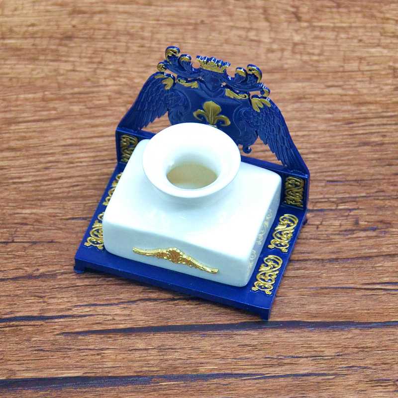 正品新款铜蝶隶书描红古银色咖啡金砚台 书法用墨水缸玻璃蘸水笔