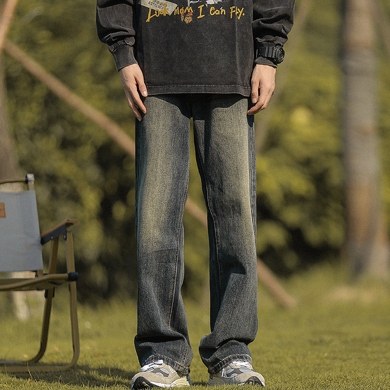 1997邮政局净化眼球东京衣柜男装工作室阿茶与阿古宽松休闲牛仔裤