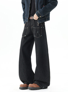 1997邮政局0123start兔先森男装SHIJOIN时有吕小虎美式宽松牛仔裤