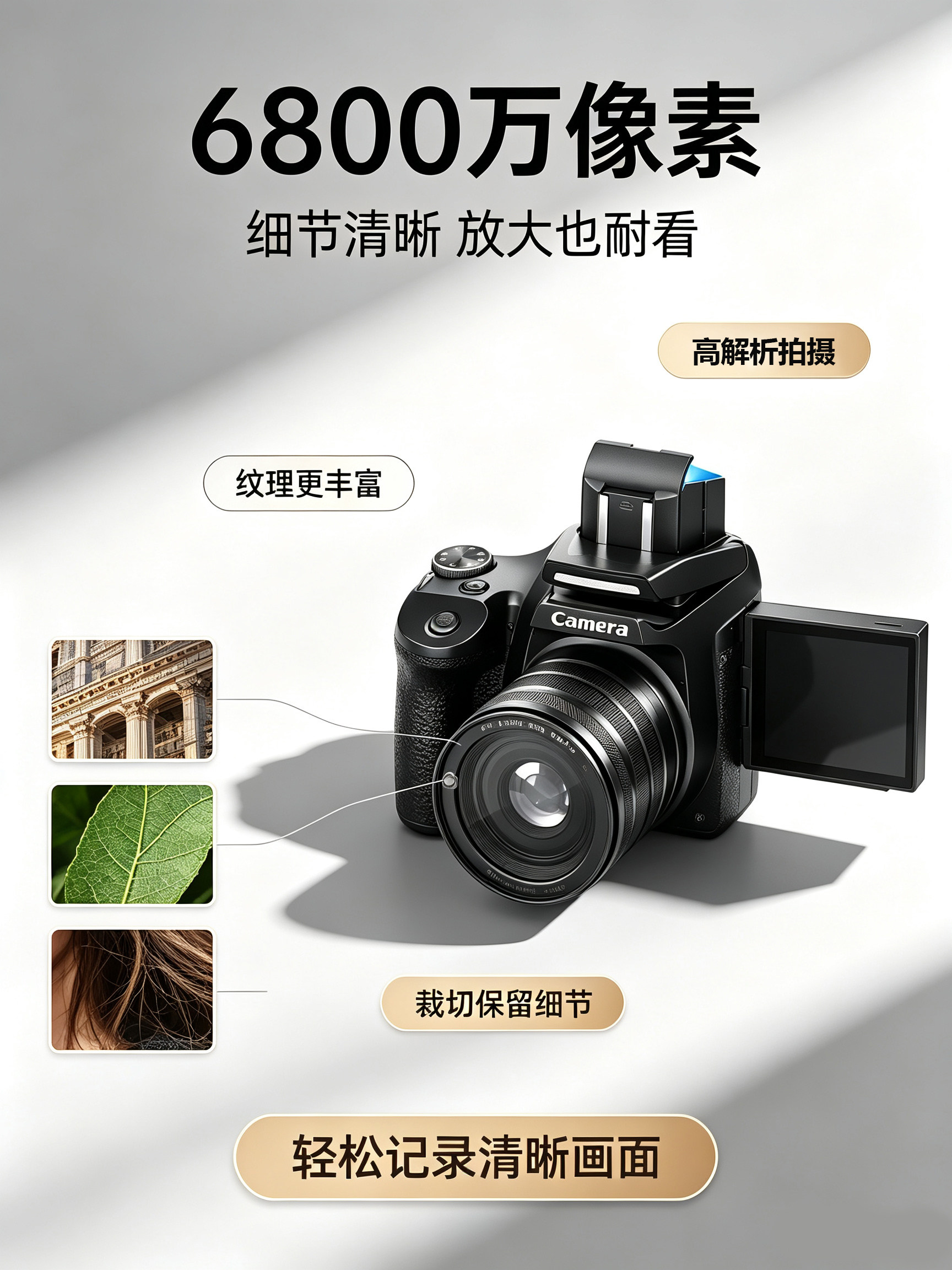 Rəqəmsal kamera 68MP CCD HD güzgüsüz fotoaparat
