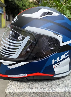 进口HJC i70双镜片摩托车头盔巡航旅行成人亮黑跑盔赛车男女四季