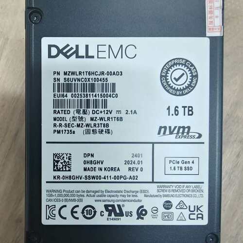 请议价-戴尔EMC PM1735a 1.6TB NVMe PCIe