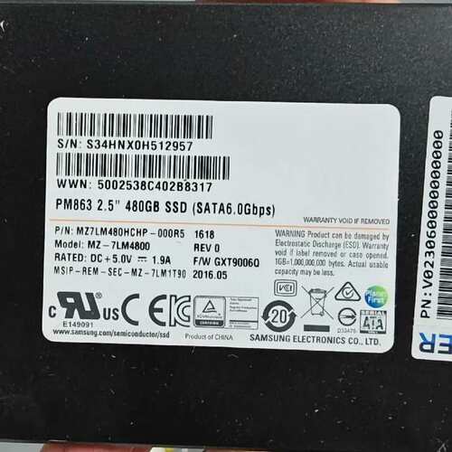 请议价-PM863 480G SATA 企业级固态硬盘