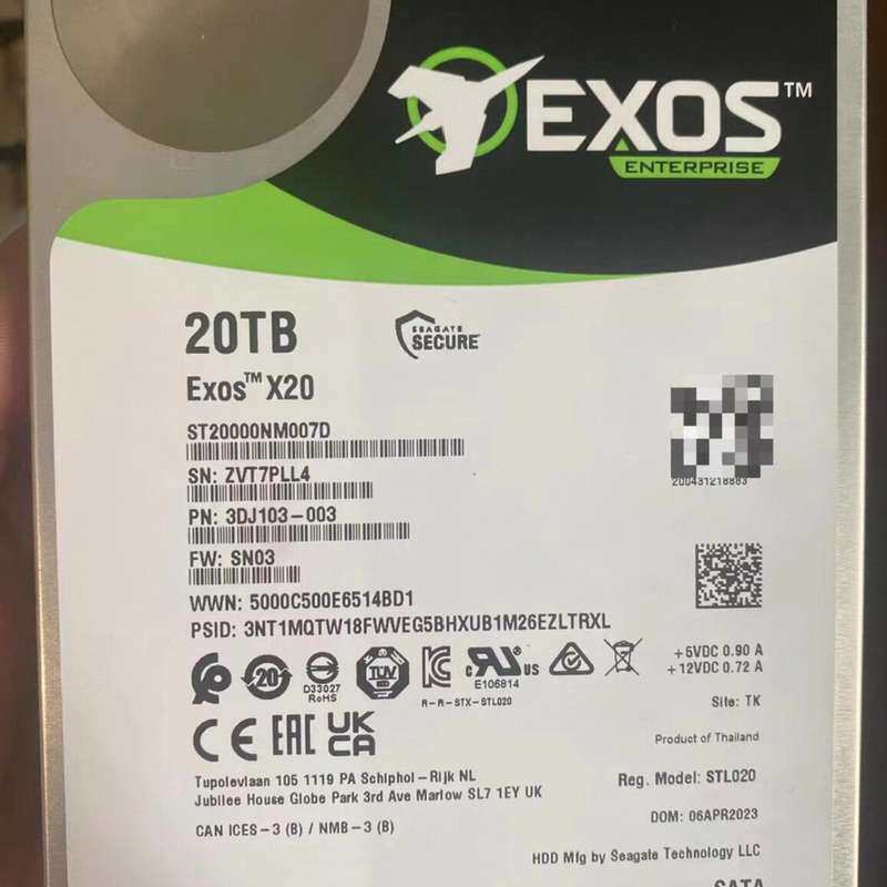 请议价-希捷20TB企业级硬盘 Exos X20 ST20000NM