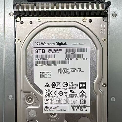 请议价-西数Ultrastar DC HA340 8TB企业级硬盘