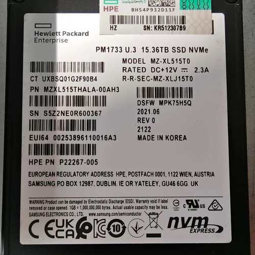 请议价-PM1733 U.3 15.36TB NVMe企业级固态