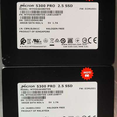 请议价-镁光 5300 Pro 2.5 480G SSD SATA